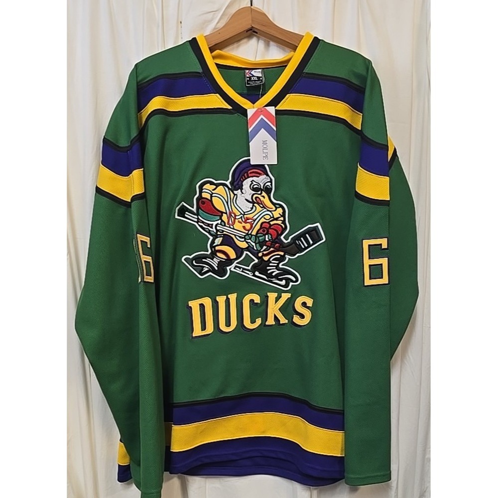 The Mighty Ducks Hockey Jersey #66 Gordon Bombay Size XXL Athletic - Picture 3 of 9